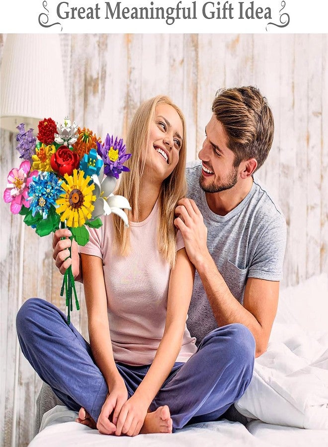 Linkowin Flower Bouquet Building Set,980PCS Creative DIY Plant Bouquet Decoration,12 Artificial Flowers Botanical for Adults Women Girls Ages 6+,Idea Gifts for Mother's Day, Birthdays, No Vase - Image 3